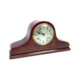 AN EDWARDIAN MAHOGANY MANTEL CLOCK