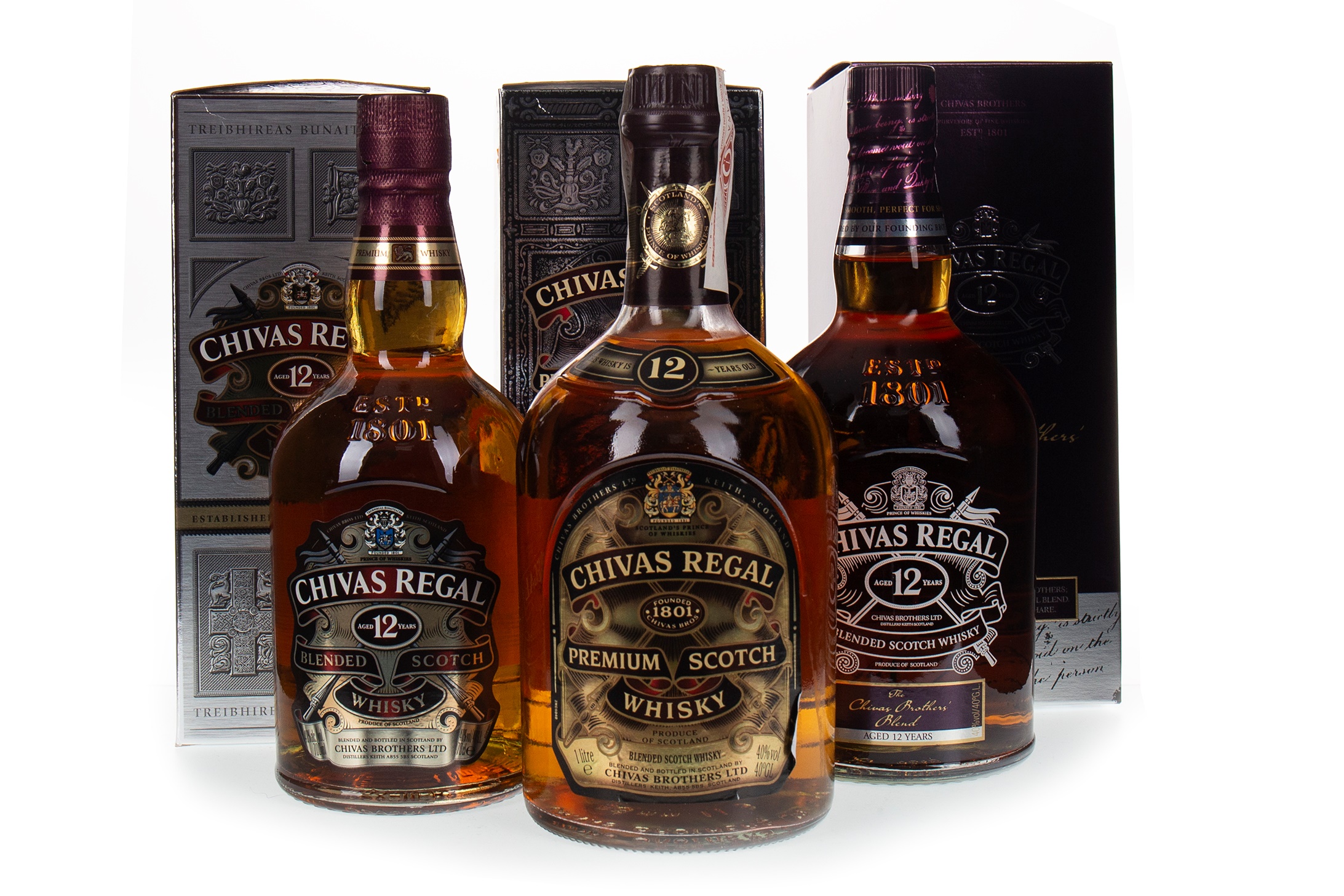 TWO LITRES AND ONE BOTTLE OF CHIVAS REGAL 12 YEARS OLD - Image 2 of 2