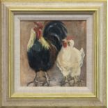 A PAIR OF OILS DEPICTING CHICKENS, BY F R RICHARDSON