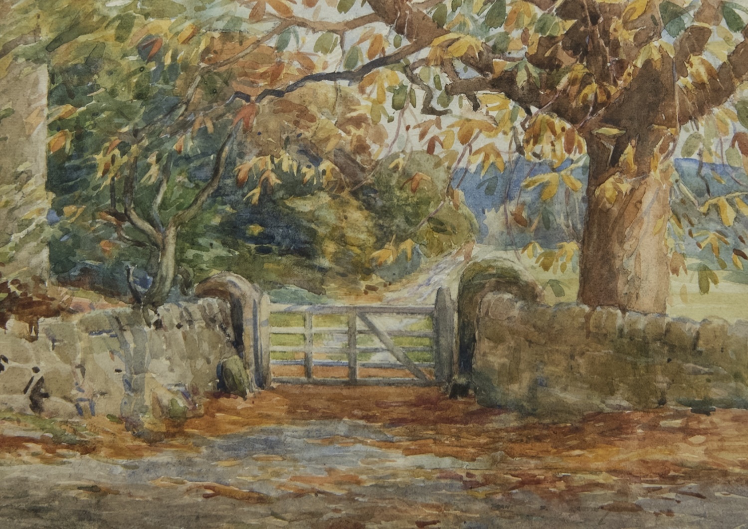 AUTUMNAL SCENE, A WATERCOLOUR BY FRANCIS PATRICK MARTIN - Image 2 of 2