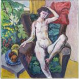 RECLINING NUDE, AN OIL BY FYFFE CHRISTIE