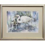 GREAT WHITE EGRET, A WATERCOLOUR BY BARBARA SIEDLE