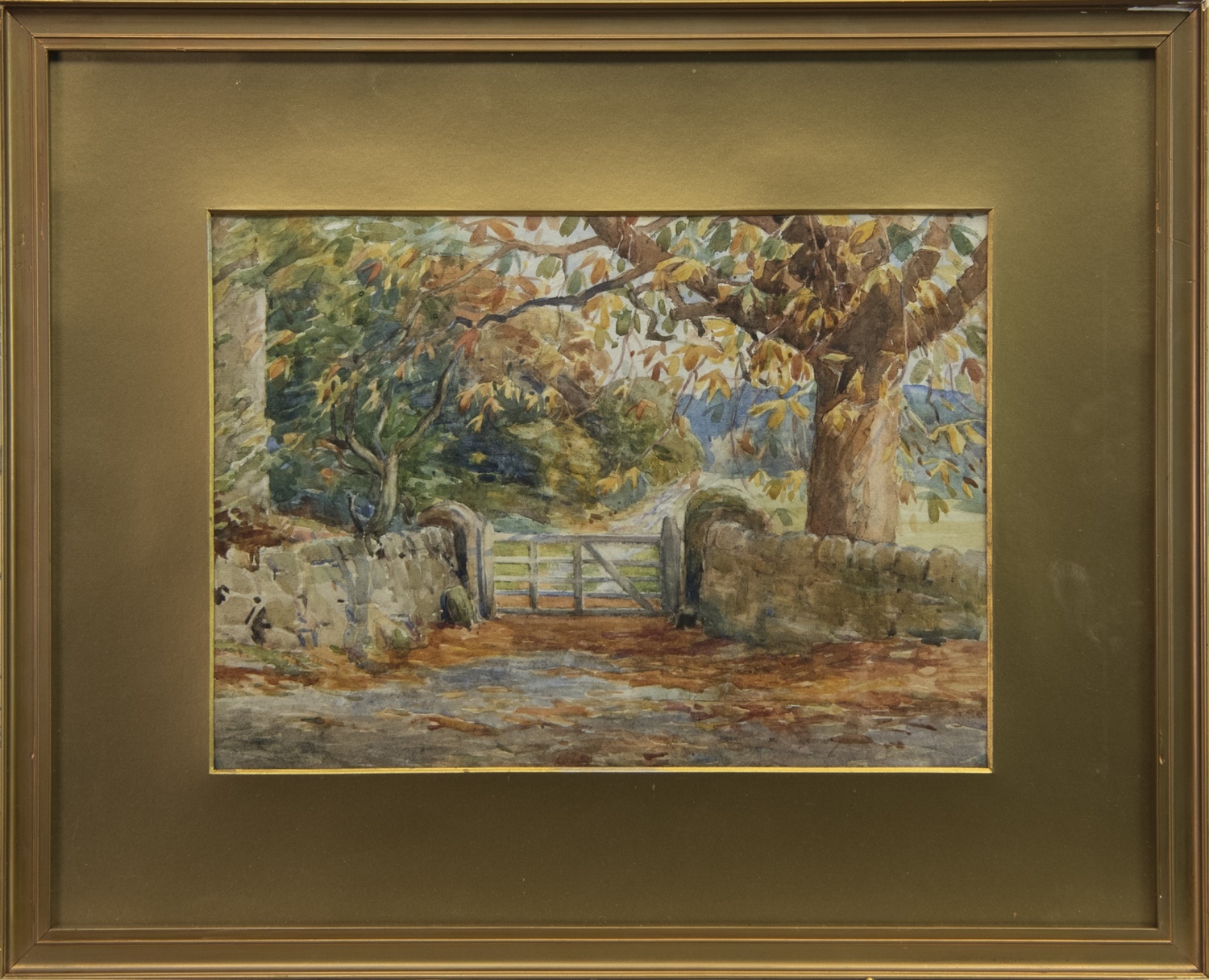 AUTUMNAL SCENE, A WATERCOLOUR BY FRANCIS PATRICK MARTIN