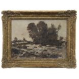 ROCKY RIVER SCENE, AN OIL BY JAMES BROWN GIBSON