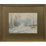 WOODED WINTER SCENE, A WATERCOLOUR BY FRANCIS PATRICK MARTIN