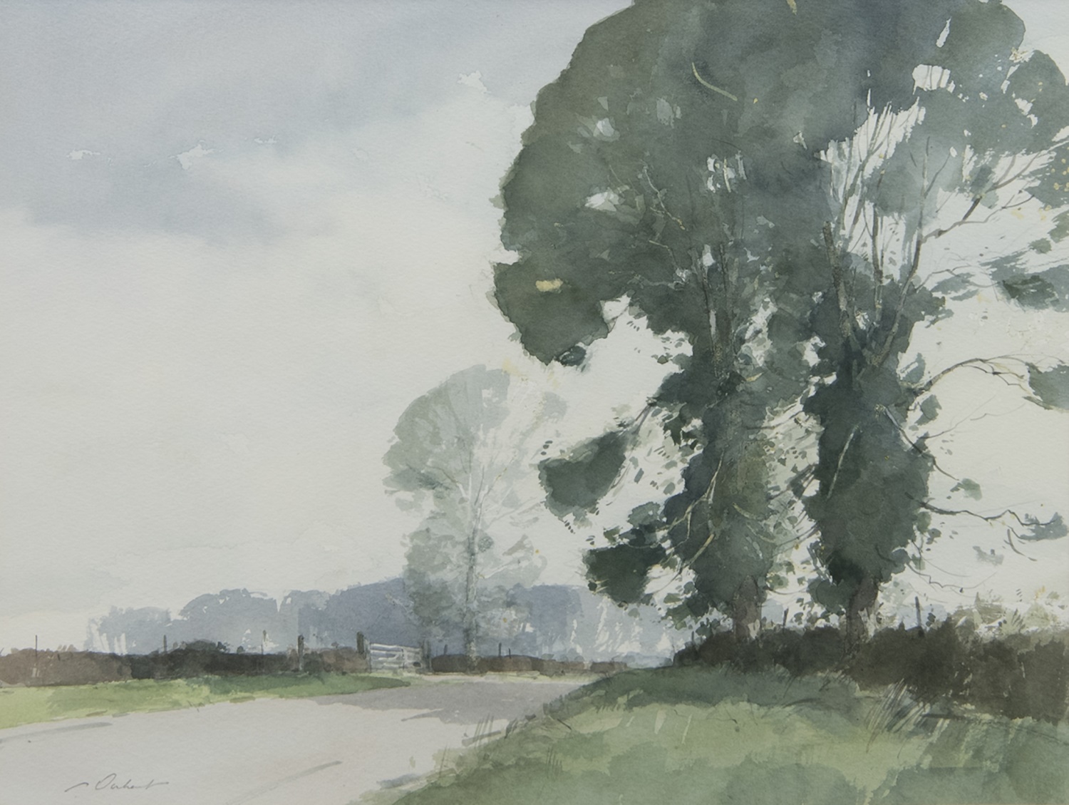 NORFOLK LANE, A WATERCOLOUR BY STANLEY ORCHARD - Image 2 of 2