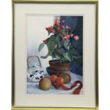 STILL LIFE WITH RIBBON, A GOUACHE BY D G WOMACK