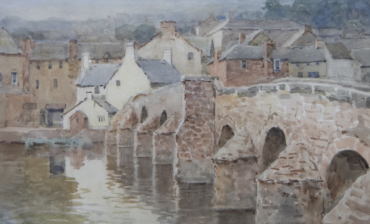 DEVORGILLA BRIDGE, DUMFRIES, A SCOTTISH SCHOOL WATERCOLOUR - Image 2 of 2