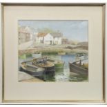 CRAIL HARBOUR, A WATERCOLOUR BY ROBERT KILPATRICK