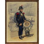 REGIMENT MEMBERS, SIX WATERCOLOURS BY EDMOND LAJOUX