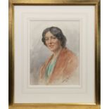 PORTRAIT OF A LADY, A WATERCOLOUR BY HENRY WRIGHT KERR