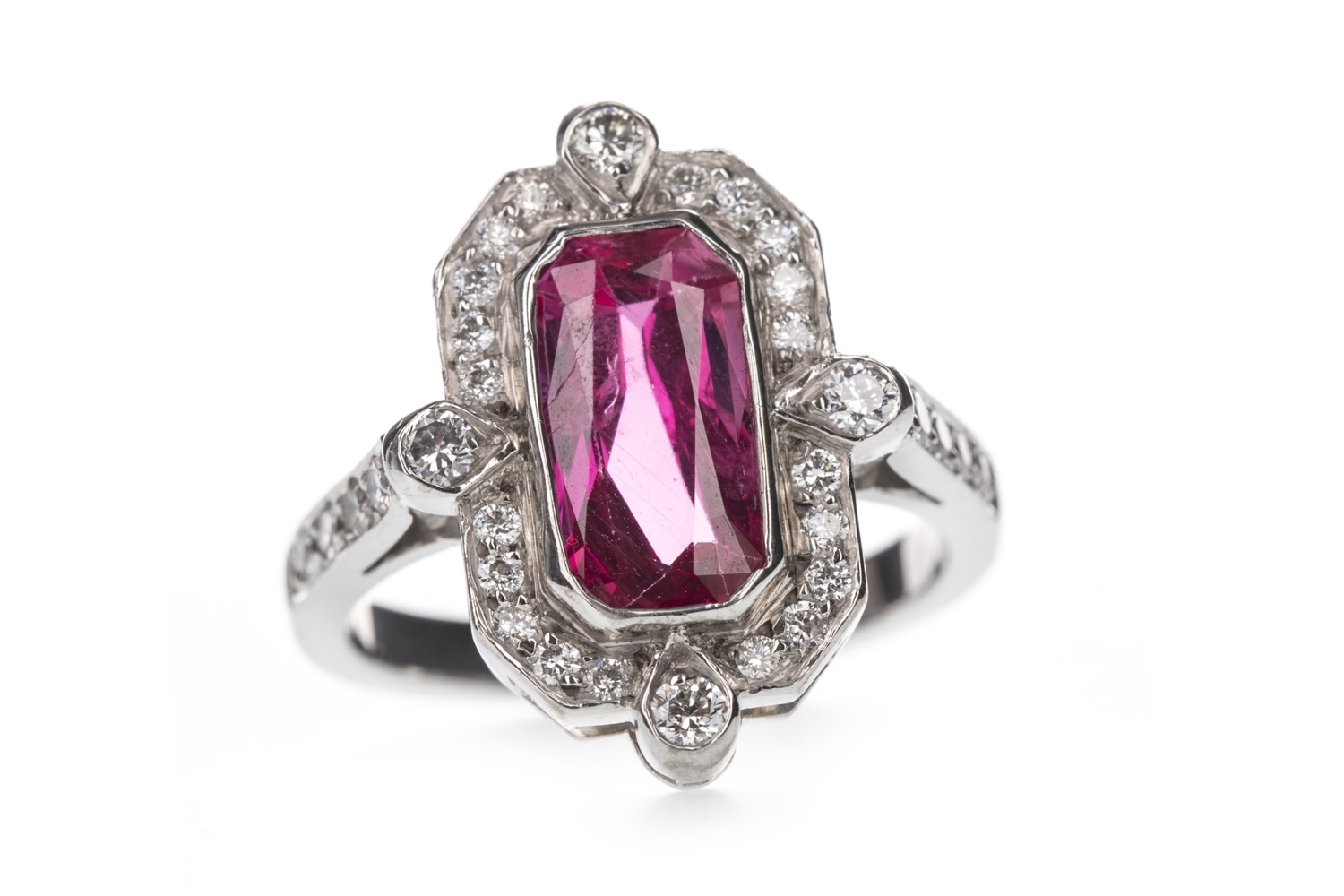 A RUBY AND DIAMOND RING