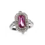 A RUBY AND DIAMOND RING