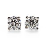 A PAIR OF DIAMOND EARRINGS