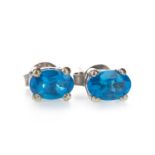 A PAIR OF NEON APATITE STUD EARRINGS