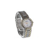 A LADY'S RAYMOND WEIL OTHELLO DIAMOND SET BI COLOUR STAINLESS STEEL QUARTZ WRIST WATCH