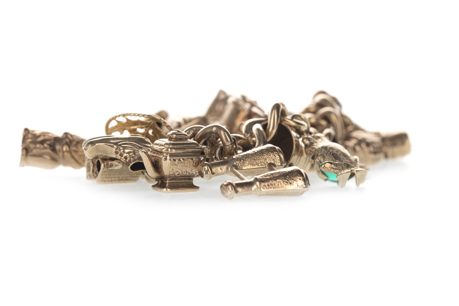 A GOLD CHARM BRACELET