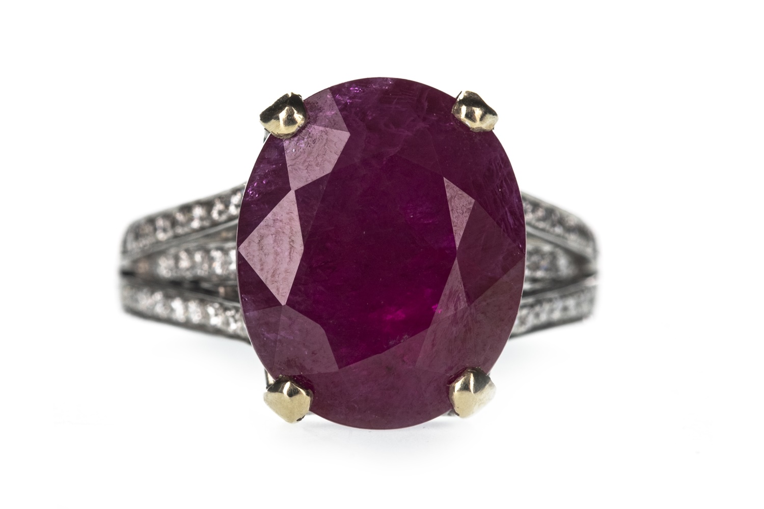 A RUBY AND DIAMOND RING