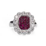 A RUBY AND DIAMOND RING