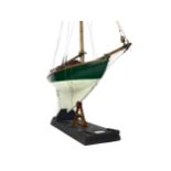 HAND MADE SCRATCH MODEL OF A YACHT BY WILLIAM CROSBIE