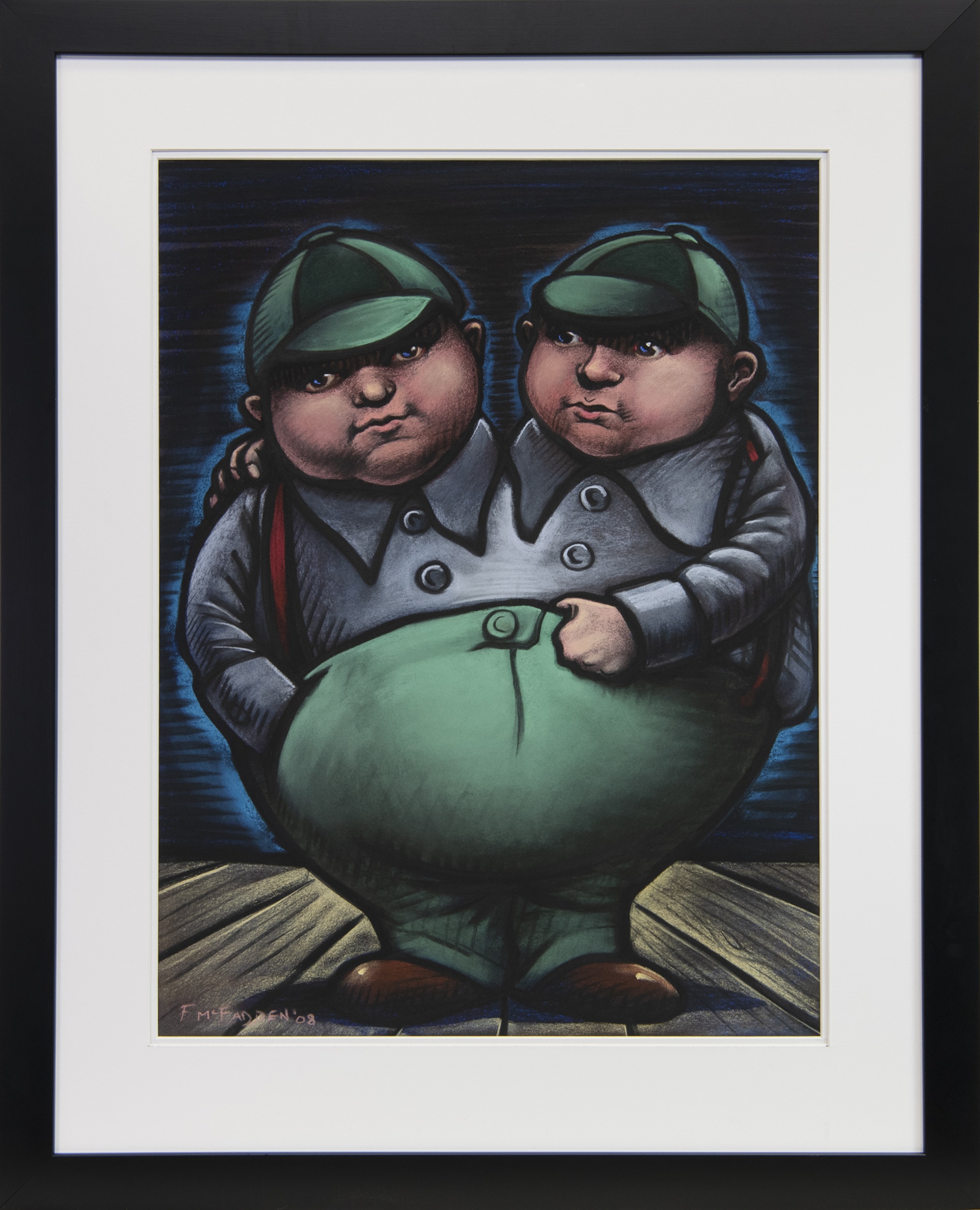 TWEEDLE-DEE AND TWEEDLE-DUMB, A PASTEL BY FRANK MCFADDEN