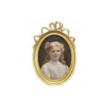 OVAL PORTRAIT OF A YOUNG GIRL BY ALEXINA MACRITCHIE