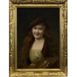 A FRENCH LADY, AN OIL BY ANGELO ASTI