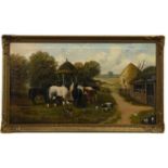 FARM NEAR WORCESTER, AN OIL BY EDWARD PRIESTLEY