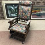 A VICTORIAN ROCKING CHAIR