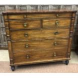 A REGENCY MAHOGANY CHEST OF DRAWERS