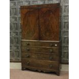 A VICTORIAN MAHOGANY PRESS CUPBOARD