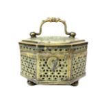 AN EARLY 20TH CENTURY CHINESE BRASS CASKET