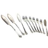 A SET OF SIX FISH KNIVES AND FORKS