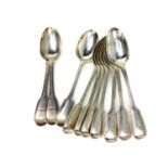 A COMPOSITE SET OF TEN SILVER DESSERT SPOONS