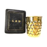 A VICTORIAN SILVER GILT CHRISTENING BEAKER