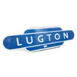 A SCOTTISH RAILWAYS ENAMEL TOTEM - LUGTON