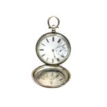 QUEEN VICTORIA INTEREST - SILVER KEY WIND HUNTER POCKET WATCH