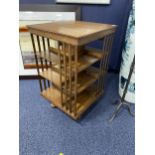 A VICTORIAN OAK REVOLVING BOOKCASE