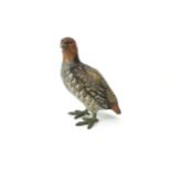 A COLD PAINTED BRONZE FIGURE OF A PARTRIDGE