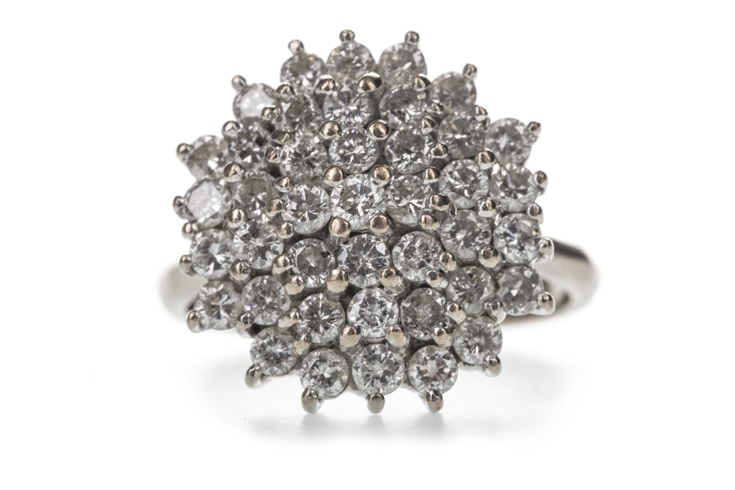 A DIAMOND CLUSTER RING