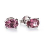 A PAIR OF PINK TOURMALINE STUD EARRINGS