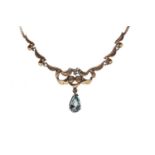 A BLUE GEM SET NECKLET