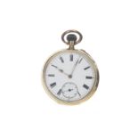 A GOLD OPEN FACE POCKET WATCH