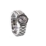 A LADY'S LONGINES STAINLESS STEEL QUARTZ WRIST WATCH