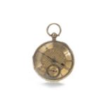 AN EIGHTEEN CARAT GOLD OPEN FACE POCKET WATCH