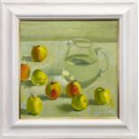 STILL LIFE WITH APPLES, AN OIL BY JOHN CUNNINGHAM