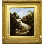 WATERFALL IN A FOREST, AN OIL BY JAMES BURRELL SMITH