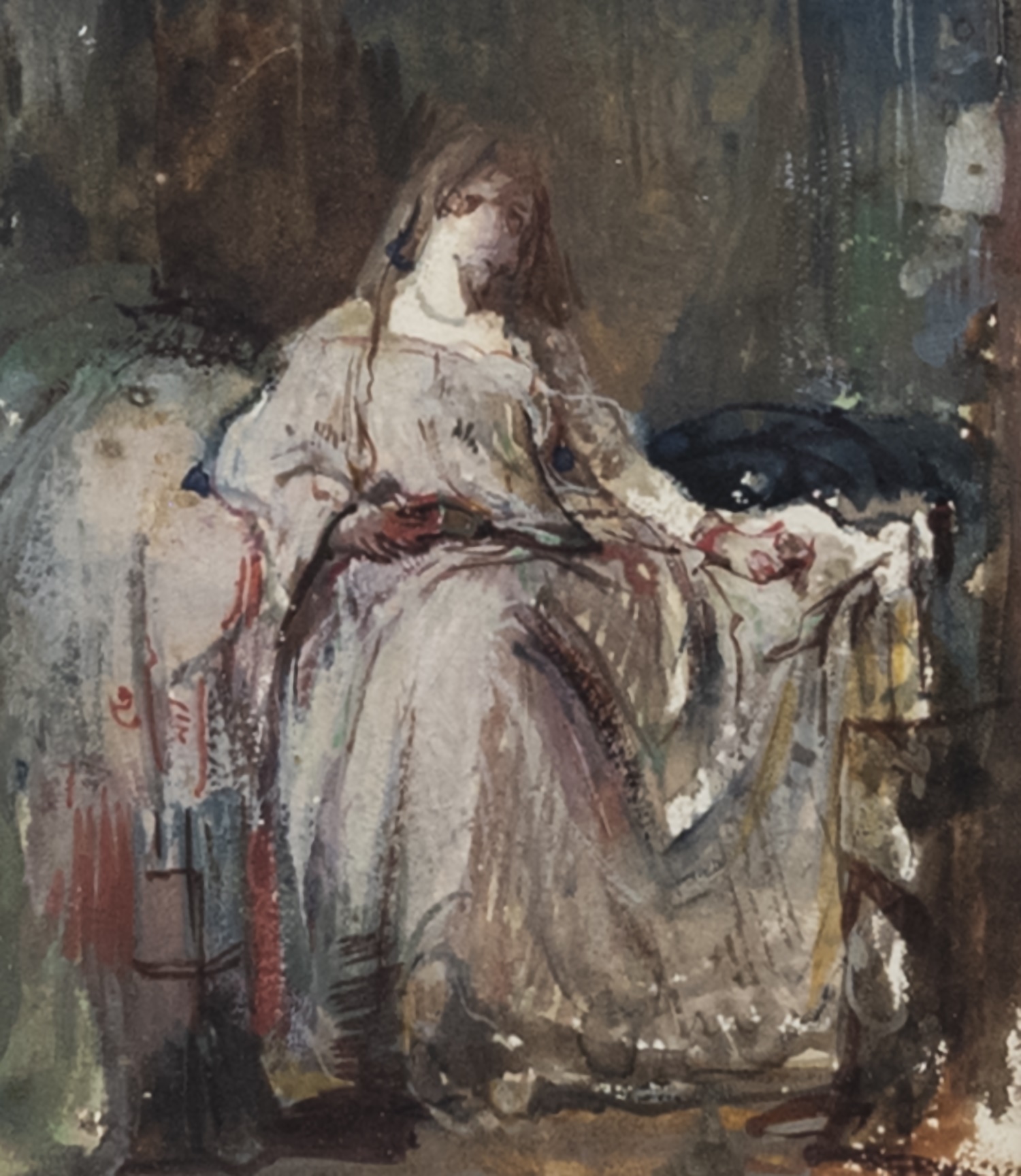 STUDY OF JULIA EMILY GORDON, AN OIL ATTRIBUTED TO SIR DAVID WILKIE - Image 2 of 2