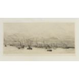 LEITH HARBOUR, A DRYPOINT ETCHING BY WILLIAM LIONEL WYLLIE