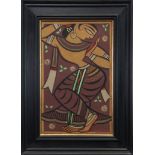 DANCING GOPINI, A TEMPERA ON CARD BY JAMINI ROY